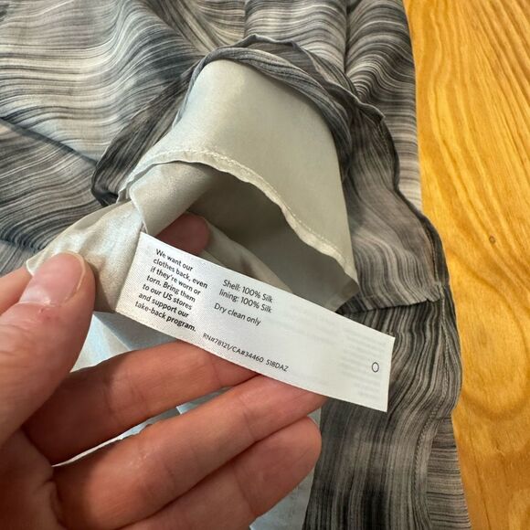 $278 Eileen Fisher Limestone Daze Silk Dress Print Women’s SIZE SM Halter - Picture 8 of 11